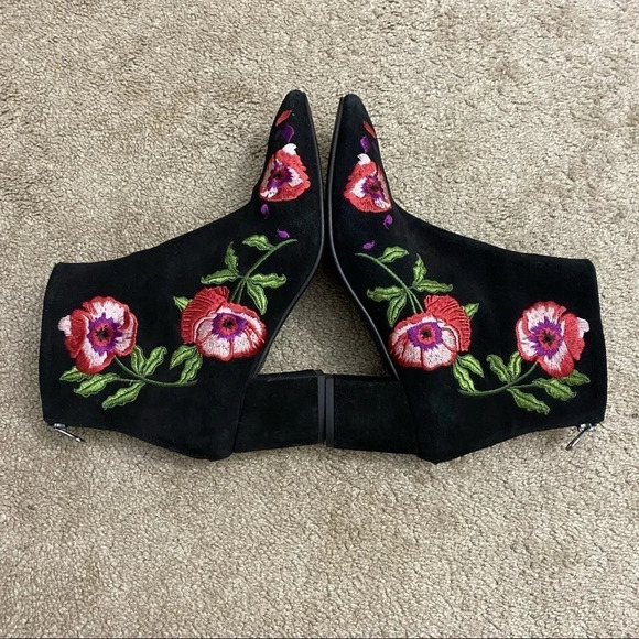 RENVY Floral Embroidered Suede Booties Women EU39 - Picture 5 of 10